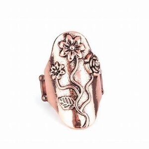 ❣️Large copper flower print ring❣️*